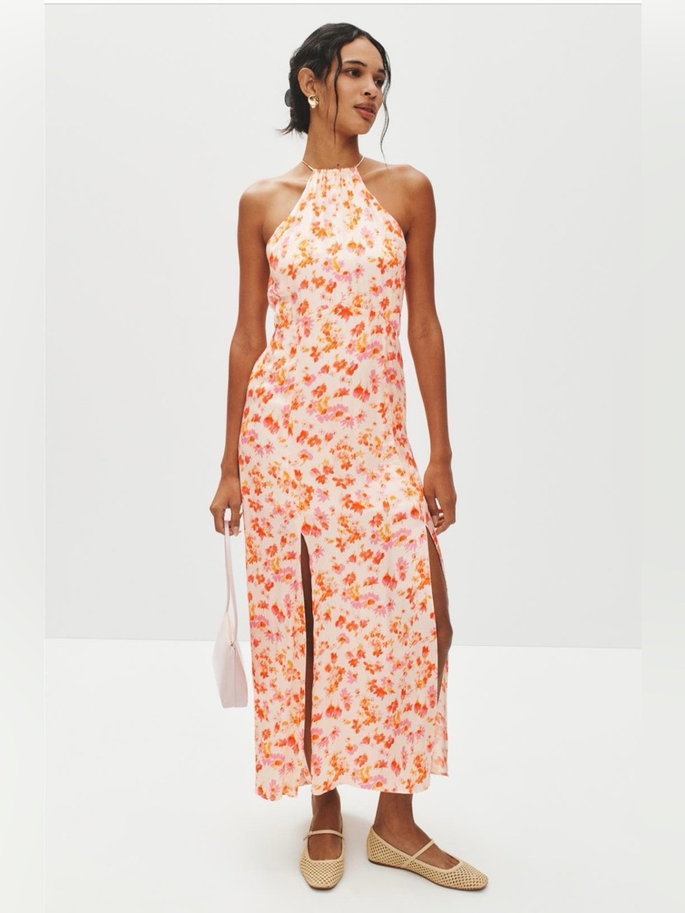 Maje~Rispring~Floral Halter Maxi Dress~Size 36 (US 4)~$445~